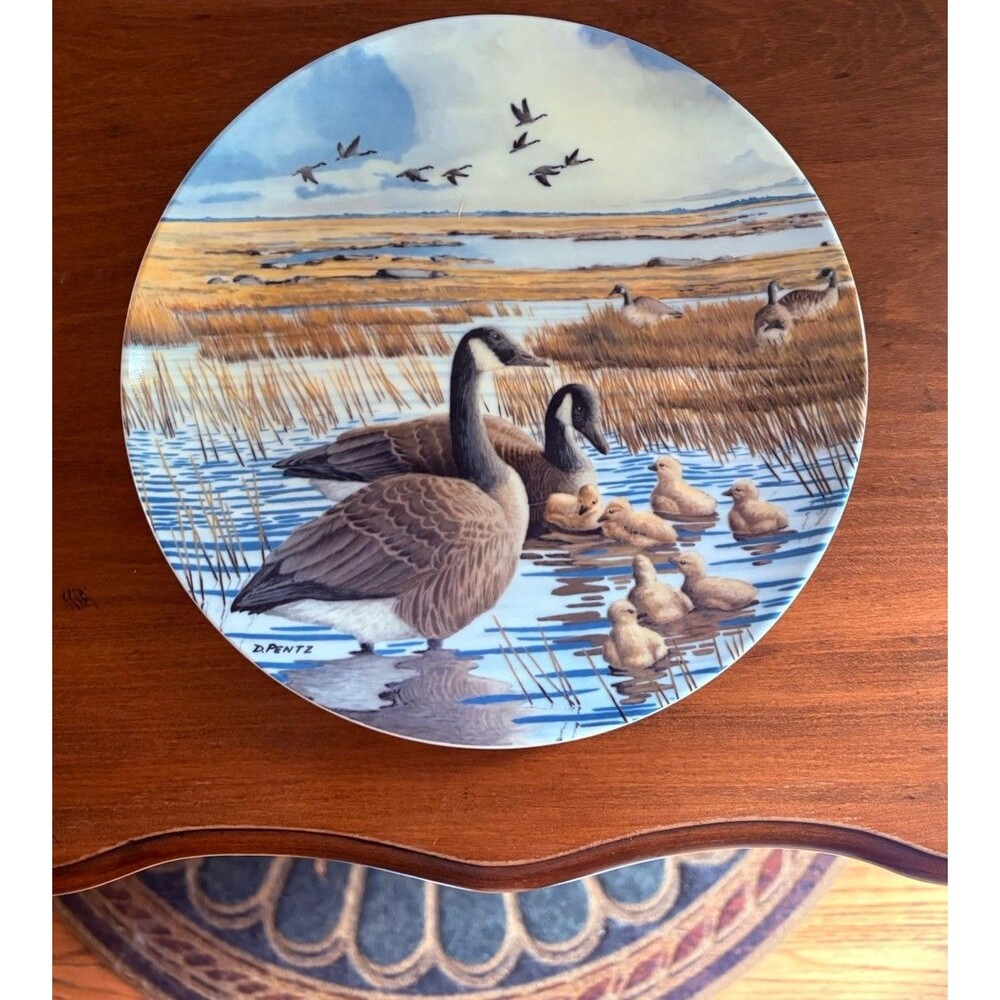 Vintage Canadian Geese 1987- The Family- Plate by Donald Pentz Grandpa Chic